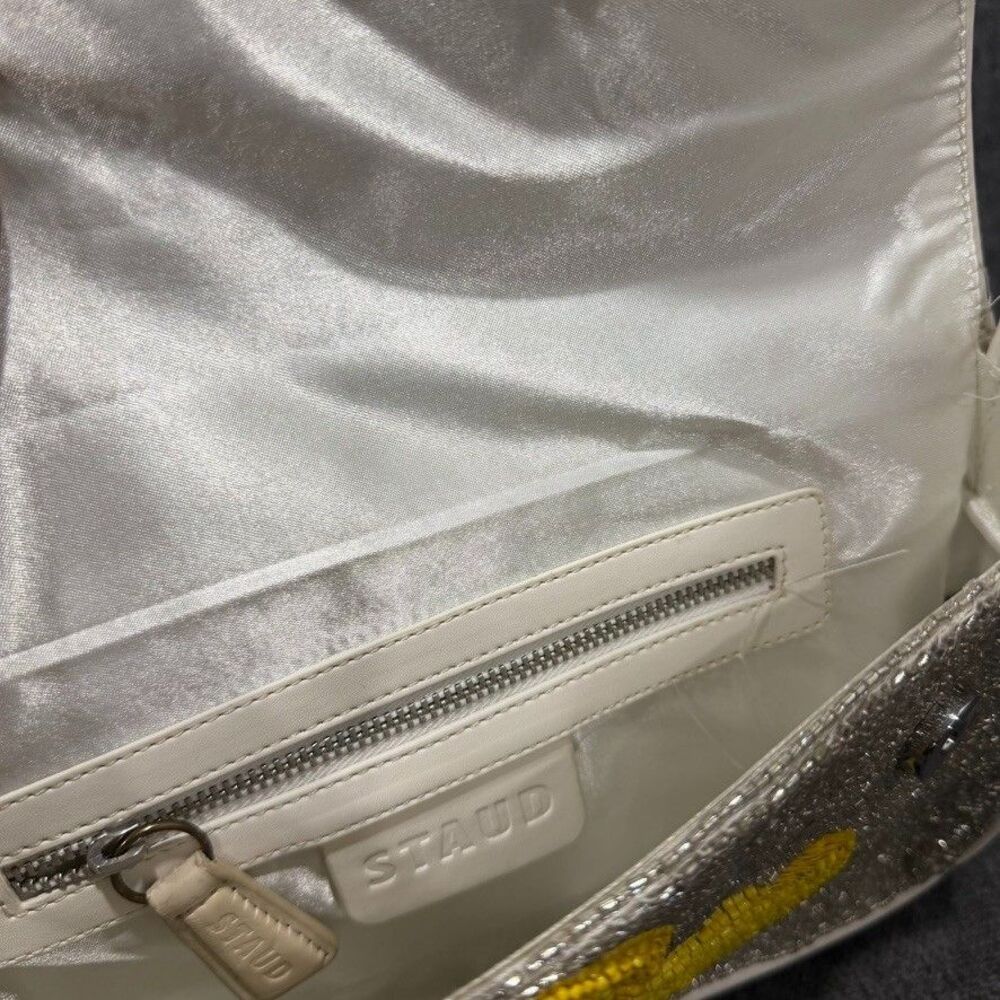 STAUD Tommy Beaded Floral Shoulder Bag Ducks Not in a Row - Picture 13 of 14